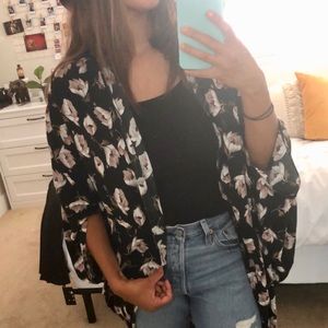 Long floral kimono